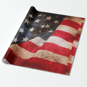 Schließung der großen amerikanischen Flagamerica,  Geschenkpapier