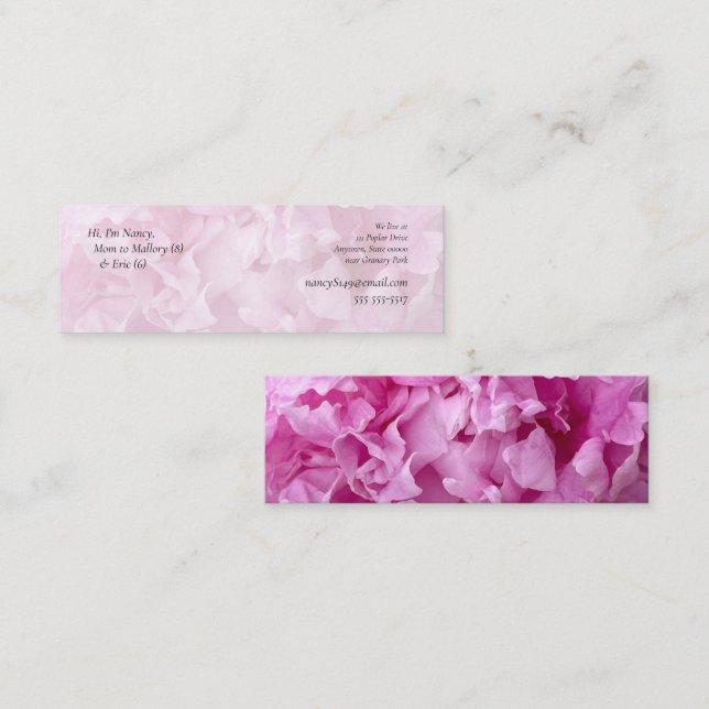 Schließung von Mama der rosa Bäuche Mini Visitenkarte (Vorne/Hinten)