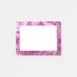 Schließung von rosafarbenen Pfannenbäumen Post-it Klebezettel