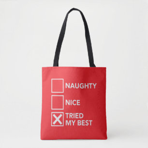 Schlimm Nett Habe Mich Bemüht Weihnachten Xmas  Tasche