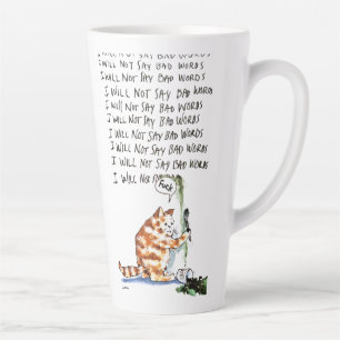 Schlimmes Wort Katze Milchtasse