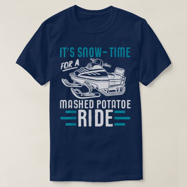 Schlittelbahn Wintersport Snowmobil Reiten T-Shirt (Design vorne)