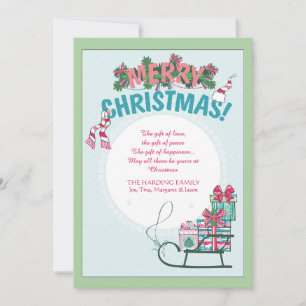 Schlitten der Geschenke Feiertagskarte