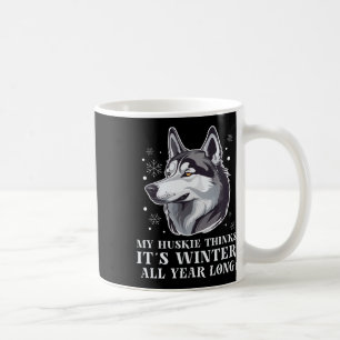 Schlitten Dog Huskie Alaska Wintersport Rodelbahn Kaffeetasse
