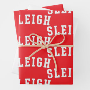 Schlitten Frohe Weihnachten Baum Lustiger Xmas Url Geschenkpapier Set