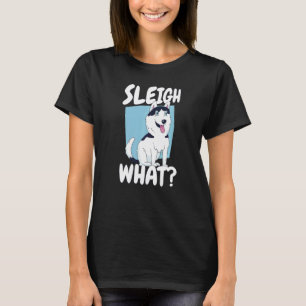 Schlitten Hund Racing Rodelbahn mit Aussicht Husky T-Shirt