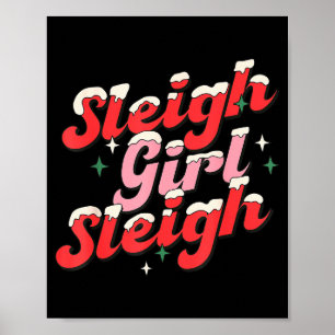 Schlitten Mädchen Schlitten Weihnachten Frauen Mäd Poster