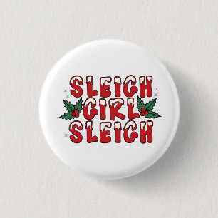Schlitten Mädchen Schlitten Weihnachten Hässliches Button