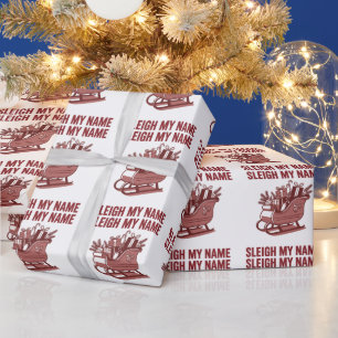 Schlitten Mein Name Lustig Weihnachten Urlaub Xmas Geschenkpapier