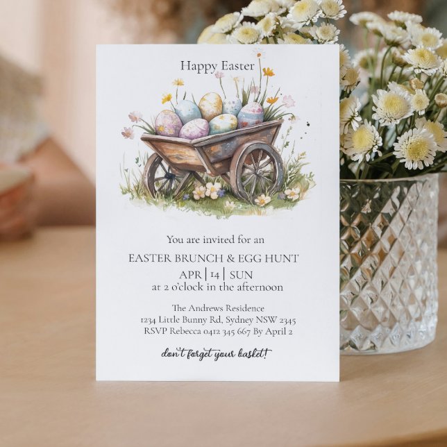 Schlitten mit Eiern und Eierjagd Einladung (Von Creator hochgeladen)