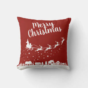 Schlitten und Rentiere des Weihnachtsmanns über de Kissen