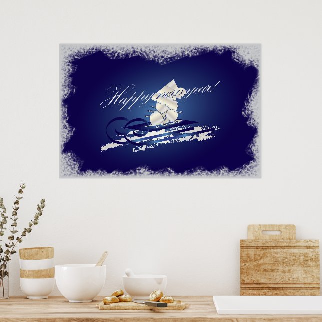 Schlitten zum HNY Poster (Küche)