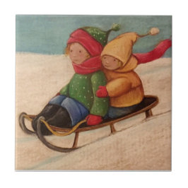 Schlittenfahren Fliese