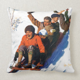 Schlittenfahren Kissen