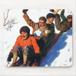 Schlittenfahren Mousepad