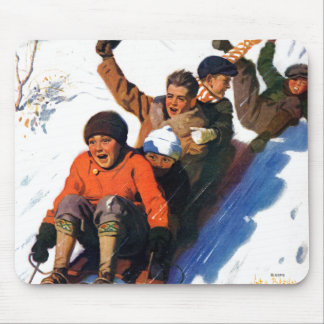 Schlittenfahren Mousepad