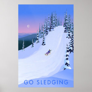 Schlittenfahren Reisen Poster