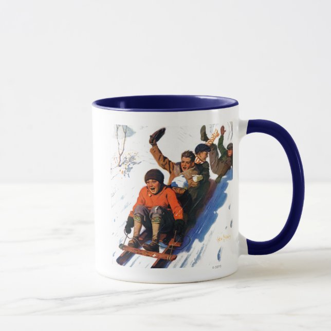 Schlittenfahren Tasse (Rechts)