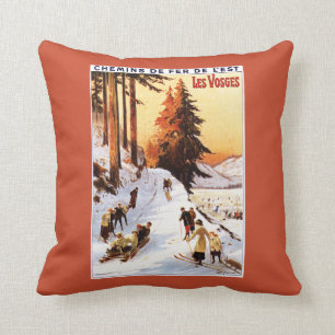 Schlittenfahren und Skifahren auf dem Vosges Poste Kissen