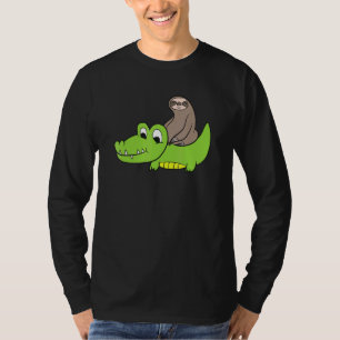 Schlittenfahrt auf dem Alligator Kinder Krokodil A T-Shirt