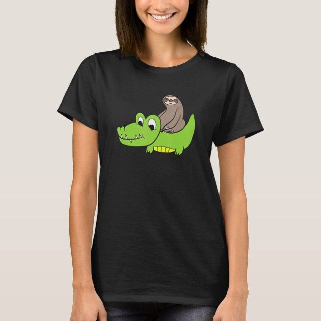 Schlittenfahrt auf dem Alligator Kinder Krokodil A T-Shirt (Vorderseite)