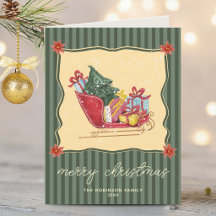 Schlittenfahrt Weihnachten Grüne Streifen Nicht Fo