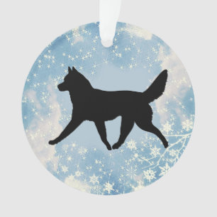 Schlittenhund-Silhouette Ornament
