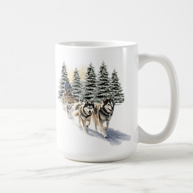 Schlittenhunde-Tasse Kaffeetasse (Rechts)