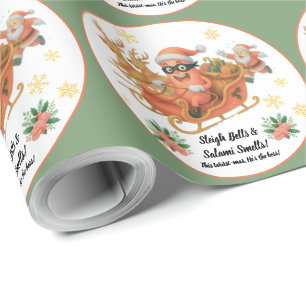 Schlittenklingeln und Salami-Gerüche! Geschenkpapier