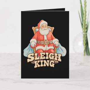 Schlittenkönig Santa Weihnachten Urlaub Xmas Saiso Karte