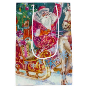 Schlittenpferd des Weihnachtsmanns Schneenacht-Wei Mittlere Geschenktüte