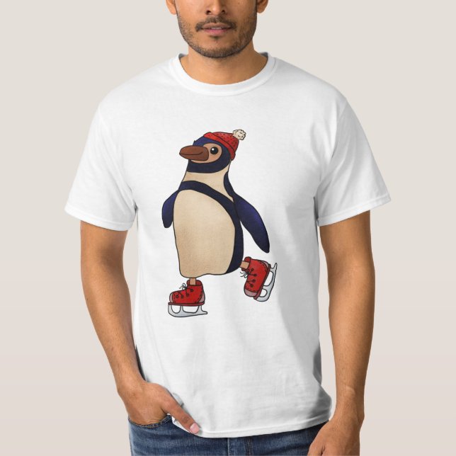 Schlittschuhpinguin T-Shirt (Vorderseite)