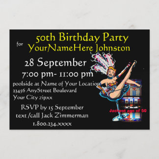 Schlitz-Maschinen-50. Geburtstags-Party Einladung