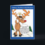 Schlomo Die Menorahed Rentier Hanukkah Card Feiertagskarte<br><div class="desc">SCHLIESSLICH eine Hanukkah-Karte,  die sowohl FUNNY als auch TENDER ist! BTW..Können wir BITTE unsere "Stammesdenken" über die korrekte Schreibweise von "Menorah" (Mennorah?... . Menorrah?... ganz zu schweigen von Hanukkah... Oder ist es Hannukah?... 100% ALLER GEWINNE werden an die Stiftung Brustkrebsforschung gespendet.</div>