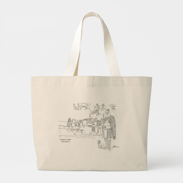 Schloss Achnacarry, Highlander, Terrier Tote Bag Jumbo Stoffbeutel (Rückseite)