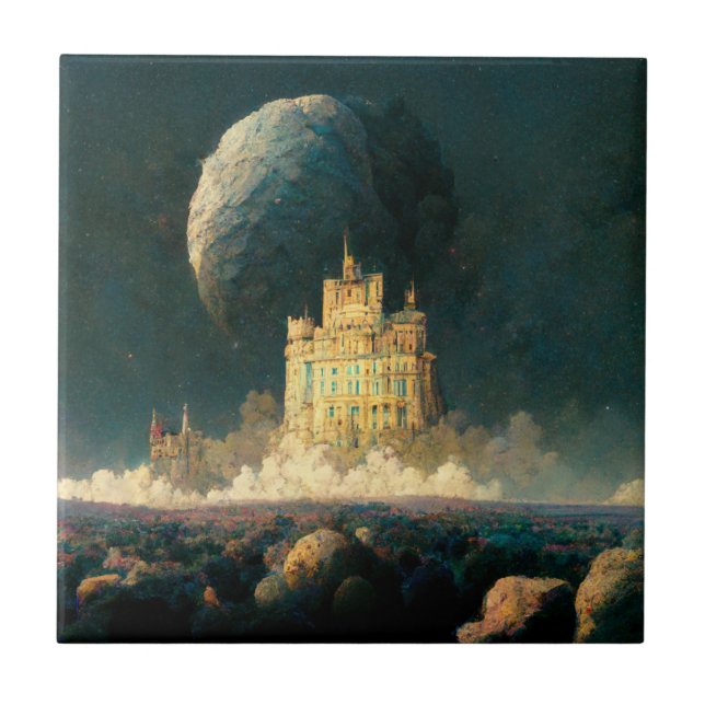 Schloss am Rande der Weltanschauung - Sci-Fi Fliese (Vorderseite)