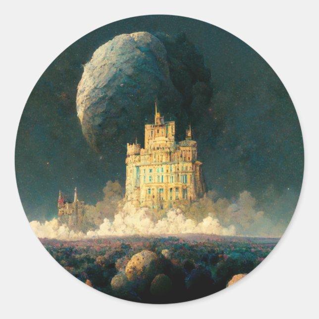 Schloss am Rande der Weltanschauung - Sci-Fi Runder Aufkleber (Vorderseite)