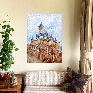 Schloss am Rhein Canvas Print Leinwanddruck