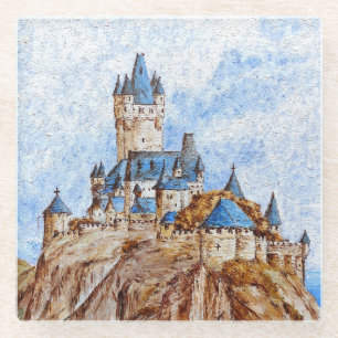 Schloss am Rhein Glasuntersetzer