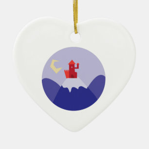 Schloss auf Hügel Keramikornament