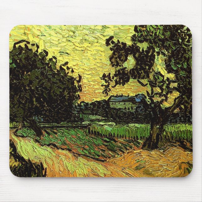 Schloss Auvers Landschaft Twilight Van Gogh Fine Mousepad (Vorne)