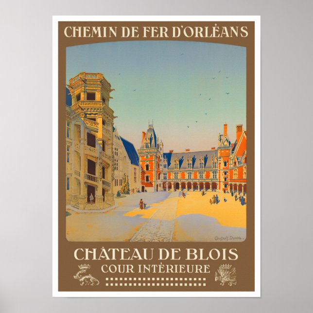 Schloss Blois Frankreich Jahrgang Reise Poster (Vorne)