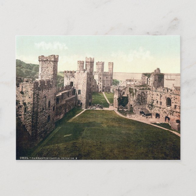 Schloss Carnarvon, Vintag Wales c1910 Postkarte (Vorderseite)