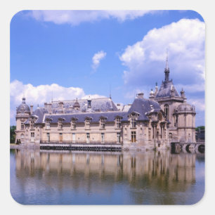 Schloss Chantilly, Oise, Frankreich Quadratischer Aufkleber