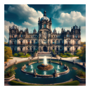 Schloss Chapultepec Mexiko Vintage Reise Fotodruck