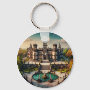 Schloss Chapultepec Mexiko Vintage Reise Schlüsselanhänger