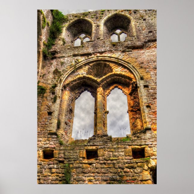 Schloss Chepstow Fenster II, Monmouthshire, Wales Poster (Vorne)