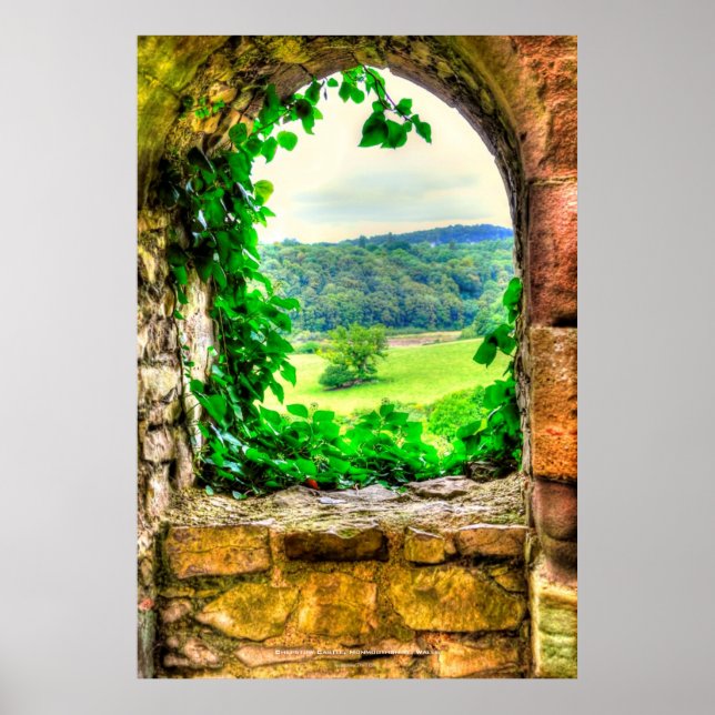 Schloss Chepstow Fenster II, Monmouthshire, Wales Poster (Vorne)