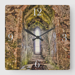Schloss Chepstow Monmouthshire, Wales, Vereinigtes Quadratische Wanduhr