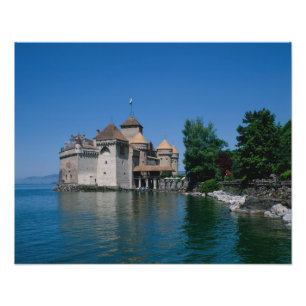 Schloss Chillon, Genfersee, Kanton Waadt, Fotodruck